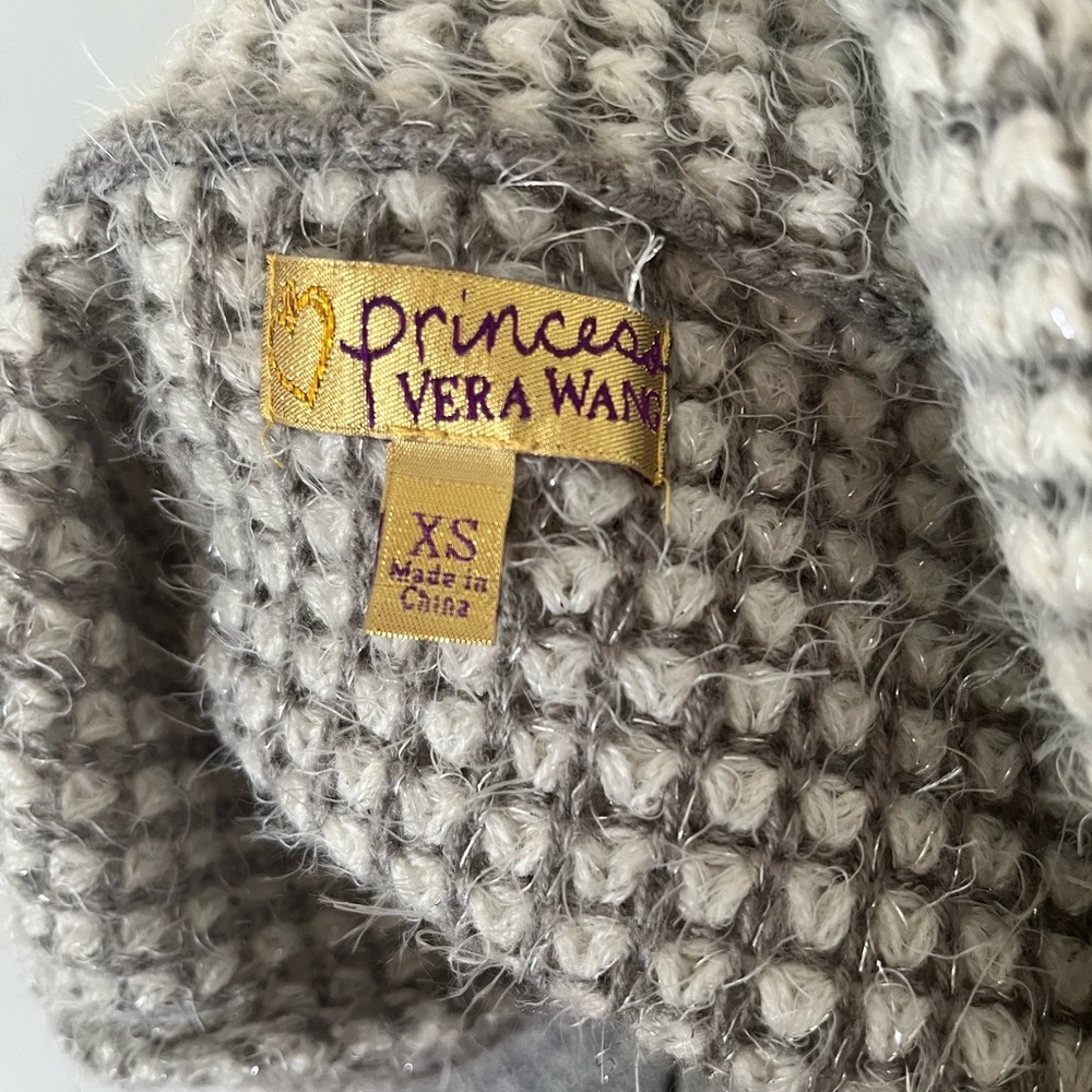 princess vera wang Chunky Knit Open Cardigan in Heather Gray - Picture 8 of 8